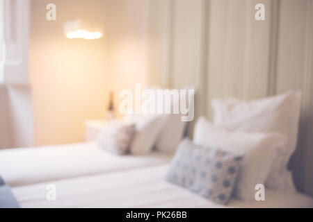 Abstract blur and defocused bedroom interior for background Stock Photo