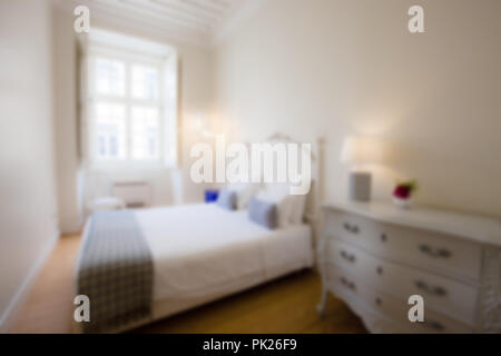 Abstract blur and defocused bedroom interior for background Stock Photo