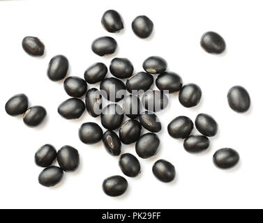 raw black bean isolated on white, top view Stock Photo