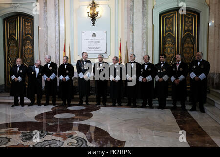 Madrid, Spain. September 10, 2018 - Madrid, Spain - The members of the Government Chamber of the Supreme Court. The Supreme Court is the scene of the solemn opening ceremony of the Judicial Year 2018/2019, which will be chaired by the King. Photo: Jesus Hellin Credit: Jesús Hellin/Alamy Live News Stock Photo