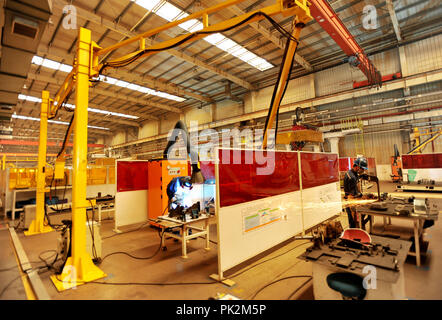 Zhangjiakou, Zhangjiakou, China. 11th Sep, 2018. Zhangjiakou, CHINA-Workers at a manufacturing factory in Zhangjiakou, north China's Hebei Province. Credit: SIPA Asia/ZUMA Wire/Alamy Live News Stock Photo
