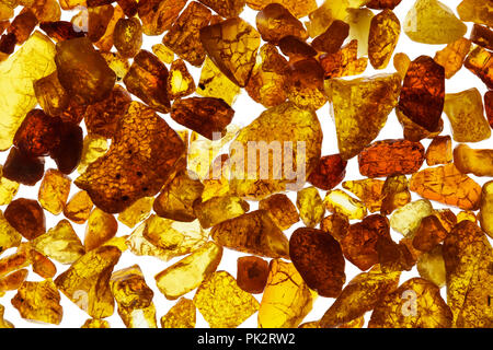Amber abstract background made of small pieces Stock Photo