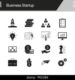 Business Startup icons. Design for presentation, graphic design, mobile application, web design, infographics. Vector illustration. Stock Vector
