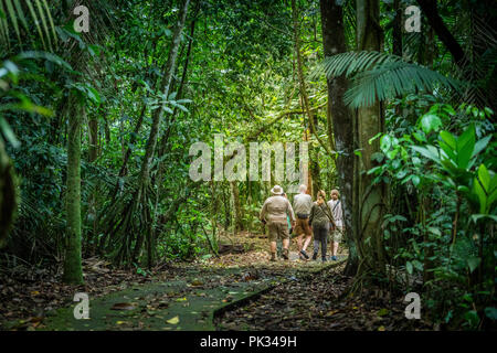 Tourists, Tenorio Volcano National Park, Costa Rica Stock Photo