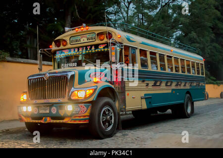 Yellow Chicken Bus Stock Photo