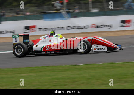Mick Schumacher, son of seven-time Formula 1 Champion Michael, in the FIA Formula 3 European Championship, driving for Prema Powerteam. Stock Photo