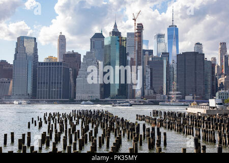 New York skyline from Brooklyn park Stock Photo