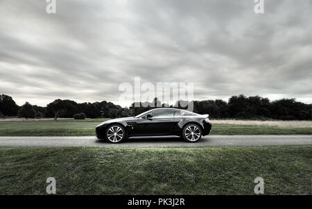 Black Aston Martin V12 Vantage British Supercar Stock Photo