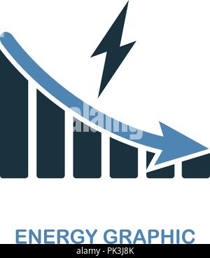 Energy Decrease Graphic icon. Monochrome style design from diagram collection. UI. Pixel perfect simple pictogram energy decrease graphic icon. Web de Stock Vector