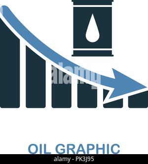 Oil Decrease Graphic icon. Monochrome style design from diagram collection. UI. Pixel perfect simple pictogram oil decrease graphic icon. Web design,  Stock Vector