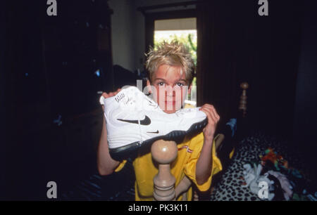 Aaron Carter, amerikanischer Popsänger als Kind in Los Angeles, USA 1998. American pop singer Aaron Carter as a child at Los Angeles, USA 1998. | usage worldwide Stock Photo