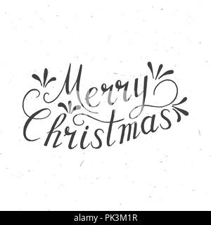 Merry Christmas Lettering Design. Vector illustration. Element for congratulation cards, banners and flyers. Congratulation concept. Stock Vector