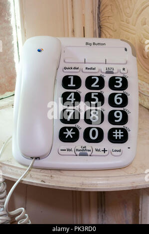 BT Big Button 200 corded telephone with large buttons and loud volume for the visually impaired or hard of hearing. Stock Photo