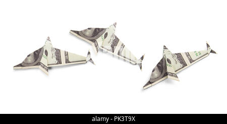 origami Dolphin from banknotes Stock Photo