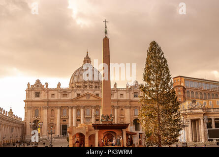Low level view towards the famous St. Peter's Basilica in the Vatican, Rome, Italy Stock Photo