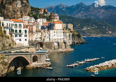 Fantastic view of Atrani city on the tyrrhenian sea, Campania, Italy Stock Photo