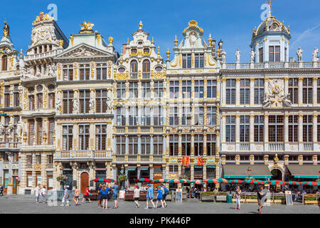 15th century architecture in Grand Place, Brussels, a UNESCO World Heritage site, Brussels, Belgium Stock Photo