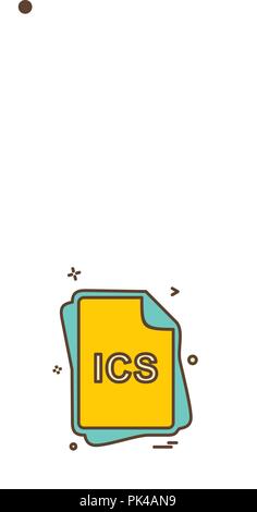 ICS file type icon design vector Stock Vector