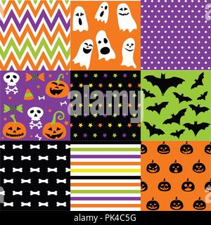Halloween set, patterns Stock Vector