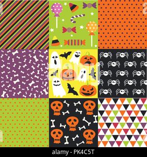 Halloween set, patterns Stock Vector