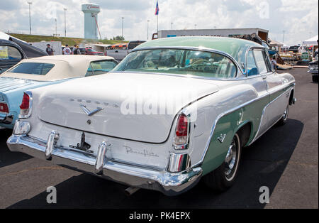 CONCORD, NC (USA) - September 7, 2018: A 1955 DeSoto automobile on display at the Pennzoil AutoFair Classic Car Show at Charlotte Motor Speedway. Stock Photo