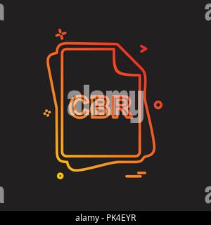 CBR file type icon design vector Stock Vector