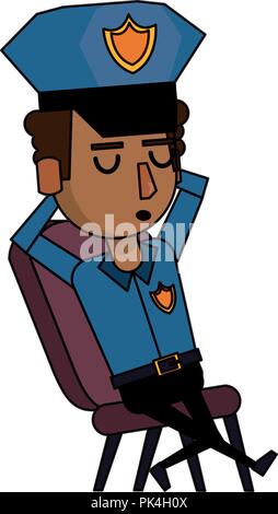 Police officer cartoon colorful Stock Vector