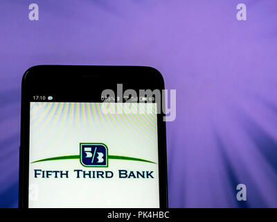 Fifth Third Bank logo seen displayed on a smart phone Stock Photo