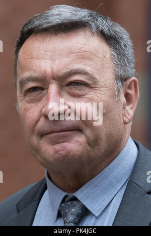 Lorry driver Zbigniew Grzabel leaves Stafford Crown Court, where he denies five counts of causing death by dangerous driving and causing serious injury by dangerous driving after four women and a man died and another passenger was injured, in a crash on the M6 southbound carriageway last year. Stock Photo