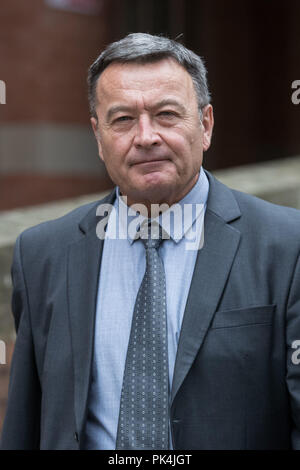 Lorry driver Zbigniew Grzabel leaves Stafford Crown Court, where he denies five counts of causing death by dangerous driving and causing serious injury by dangerous driving after four women and a man died and another passenger was injured, in a crash on the M6 southbound carriageway last year. Stock Photo