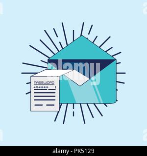 envelope mail data security vector illustration design Stock Vector