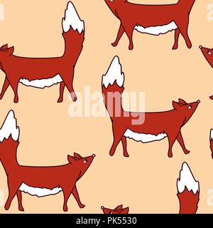 Vector pattern with cute foxes. Kids illustration for textile and clothing Stock Vector