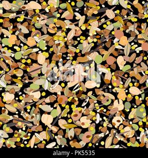 Seamless pattern with grains and cereals. Wheat, barley, oats, rye, buckwheat, amaranth, rice, millet sorghum quinoa chia seeds oatmeal legumes. Vecto Stock Vector