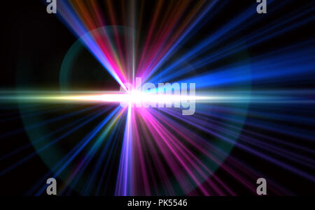 light flare special effect.Spike spectrum ball flare.Beautiful lens flare Stock Photo