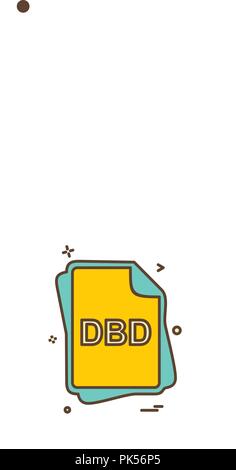 DBD file type icon design vector Stock Vector