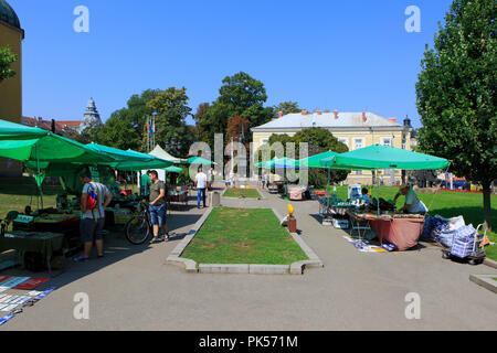 An antique market on a beautiful summerday in Sofia, Bulgaria Stock Photo