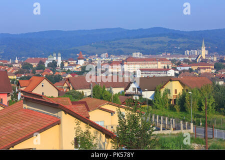 Panoramic view of Medias (Transylvania), Romania Stock Photo