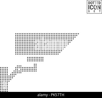 Surveillance Camera Dot Pattern Icon. Security, Observation Camera Dotted Icon Isolated on White. Vector Background, Design Template. Can Be Used for Advertising, Web and Mobile UI. Stock Vector