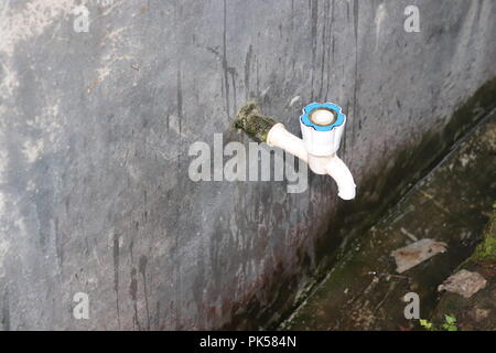 Muslim Wudu.Water Tab Flowing Stock Photos.plastic and Stainless Steel Water Tab. Stock Photo