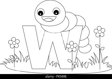 illustrated alphabet coloring pages