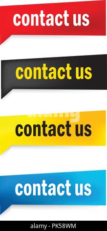 Contact us speech bubble / web button collection isolated on white Stock Vector