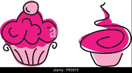 Cupcake isolated on white background. Ideal logo for cupake store Stock Vector