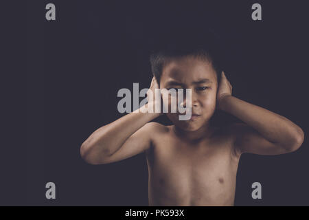 Violence in the lives of children, End violence against children concept, Children trafficking concept Stock Photo