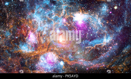 Spiral galaxy in space. Elements of this image furnished by NASA. Stock Photo