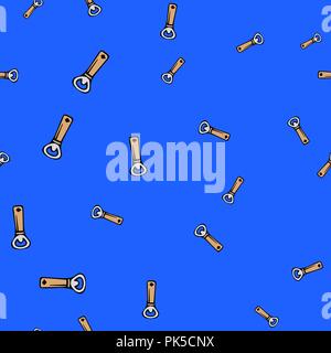 Opener seamless pattern. Vector illustration. Blue background. Stock Vector