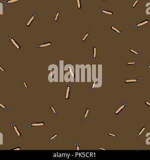 Opener beer pattern seamless. Vector illustration. Brown background. Stock Vector