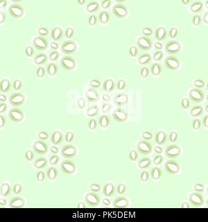 Cucumber Seed Seamless Pattern Isolated on Green Background Stock Vector