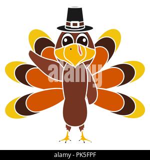 Turkey Pilgrimin on Thanksgiving Day Stock Vector