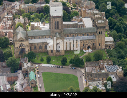 Ariel photograph taken from light aircraft of Durham Cathedral Stock Photo