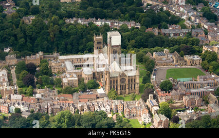 Ariel photograph taken from light aircraft of Durham Cathedral Stock Photo